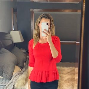 Ann Taylor Peplum Crewneck Sweater, Small